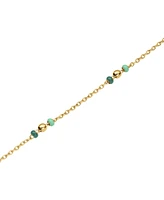 Rosefield Emerald Dotted Bracelet In 14K Yellow Gold Plated Stainless Steel