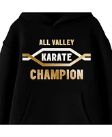 Cobra Kai Boys All Valley Karate Champion Long Sleeve Youth Black Hooded Sweatshirt-xxl