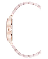 Anne Klein Women's Quartz Blush Floral Ceramic Bracelet Watch, 34mm