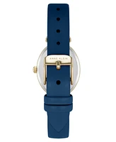 Anne Klein Women's Quartz Blue Leather and Gold-Tone Metal Alloy Watch, 26mm