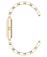 Anne Klein Women's Quartz White Silicone and Gold-Tone Metal Alloy Bracelet Watch, 26mm