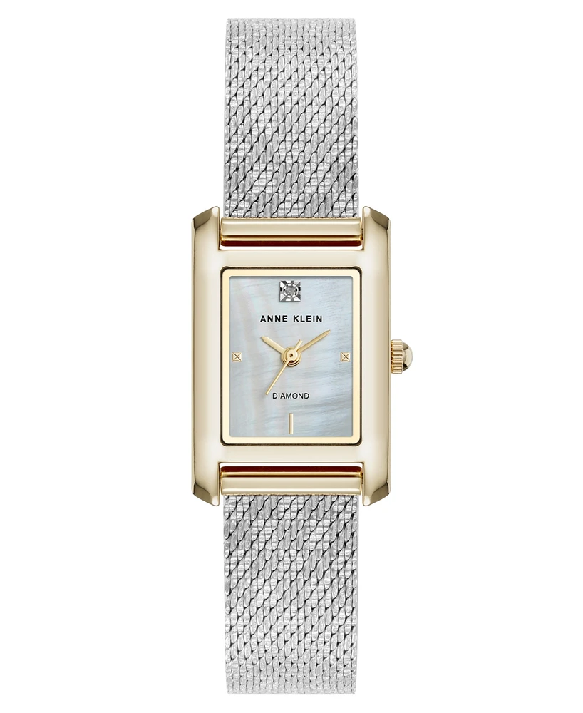 Anne Klein Women's Quartz Two-Tone Stainless Steel Mesh Watch, 20mm
