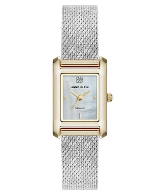 Anne Klein Women's Quartz Two-Tone Stainless Steel Mesh Watch, 20mm