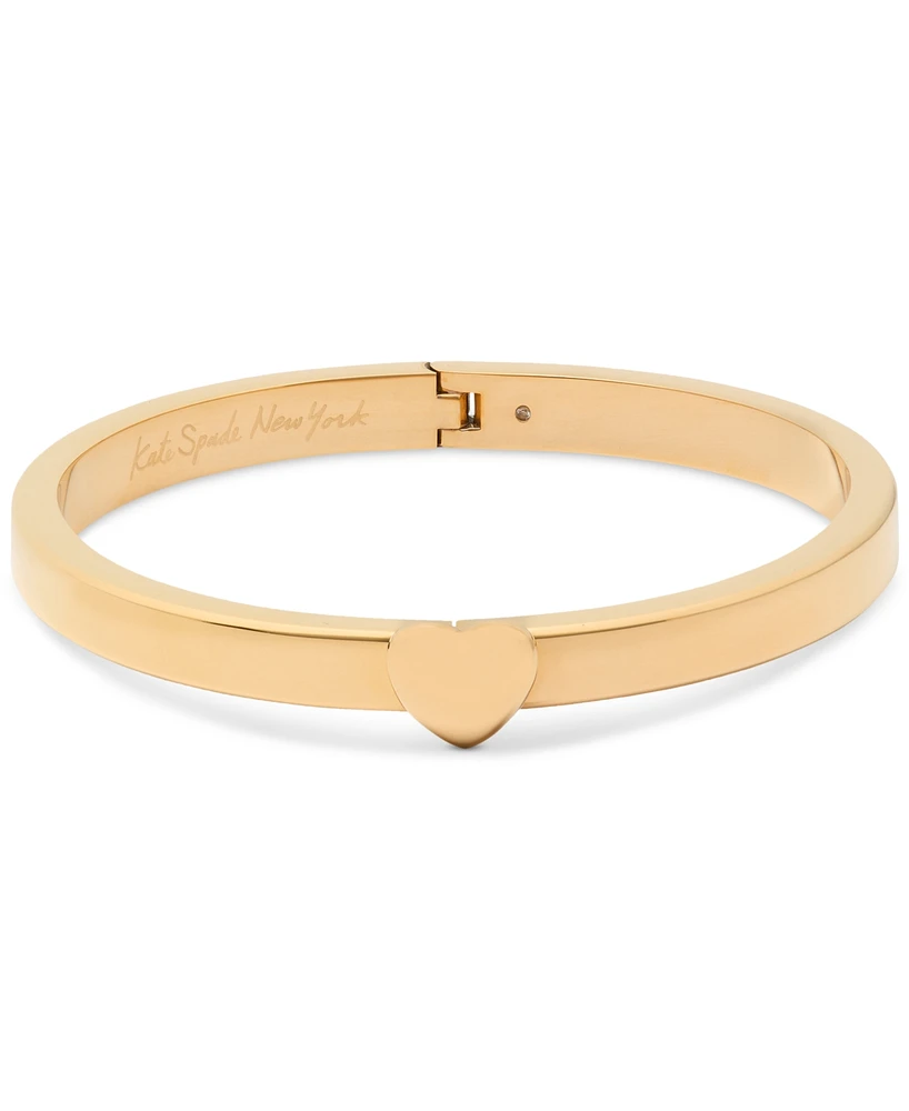 Kate Spade New York Gold-Tone Polished Heart Bangle Bracelet