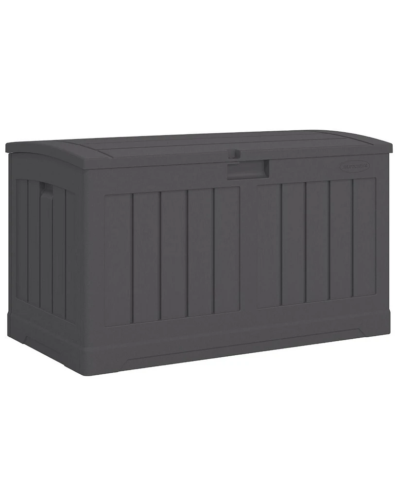 Suncast 50 Gallon Medium Resin Outdoor Storage Deck Box with Lid, Peppercorn