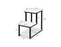 Gouun 3-Tier Ladder-Shaped Chair Side Table with Storage Shelf
