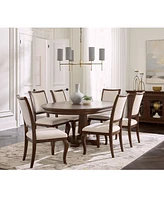 Nelman 7-Pc. Round Dining Set (Table & 6 Side Chairs), Created for Macy's