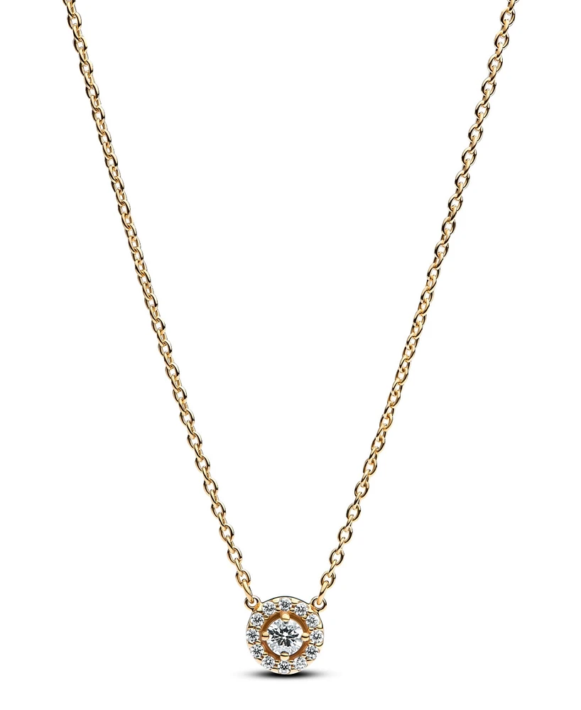 Pandora Gold-Plated Round Pave Halo Pendant Necklace