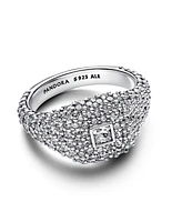 Pandora Sterling Silver Pave Square Cocktail Ring