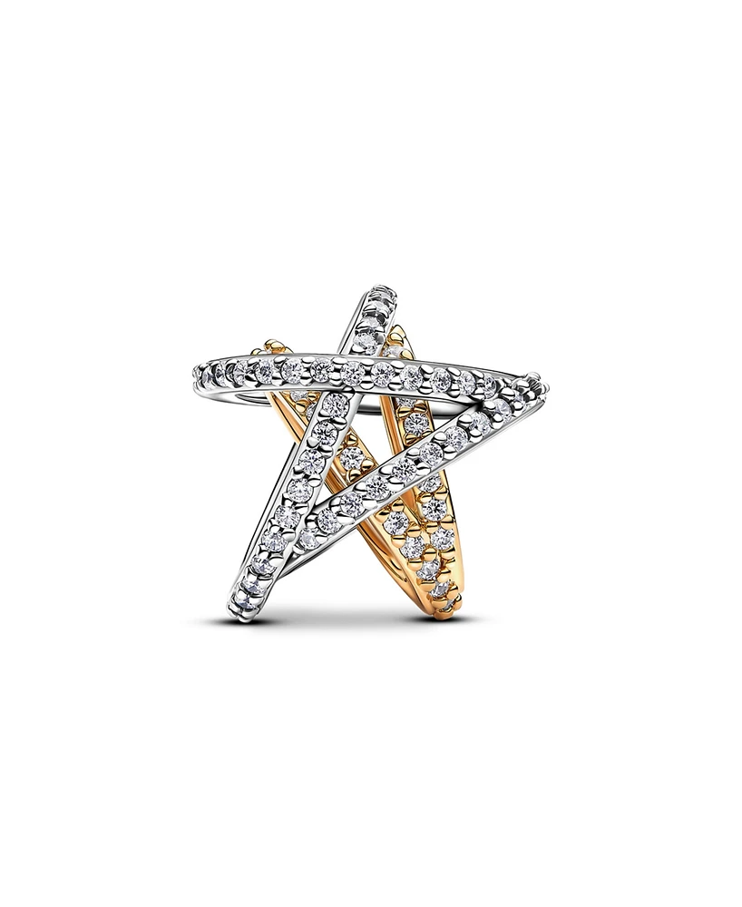 Pandora Two-Tone Sparkling Crossover Star Charm