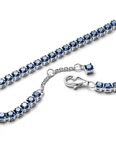 Pandora Sterling Silver Sparkling Blue Tennis Bracelet