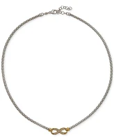 Diamond Infinity Collar Necklace (1/10 ct. t.w.) in Sterling Silver & 14k Yellow Gold-Plated Sterling Silver, 16-1/2" + 3" extender