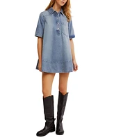 Free People Women's Remino Denim Mini Dress