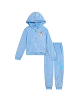 Frozen Toddler Girls Disney Minnie Mouse Velour Zip Up Hoodie and Jogger Pants Outfit Set