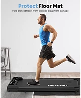Redliro Foldable Rubber Treadmill Mat, Non-Slip Walking Pad Mats, High Resilience Floor Protector for Home Fitness, Bike Gym Mat