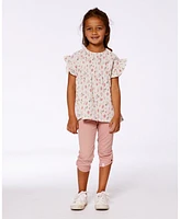 Deux par Big Girls Crinkle Jersey Capri Legging Dark Old Pink