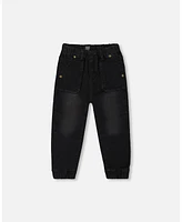 Deux par Big Boys French Terry Denim Jogger Pant Black Jeans