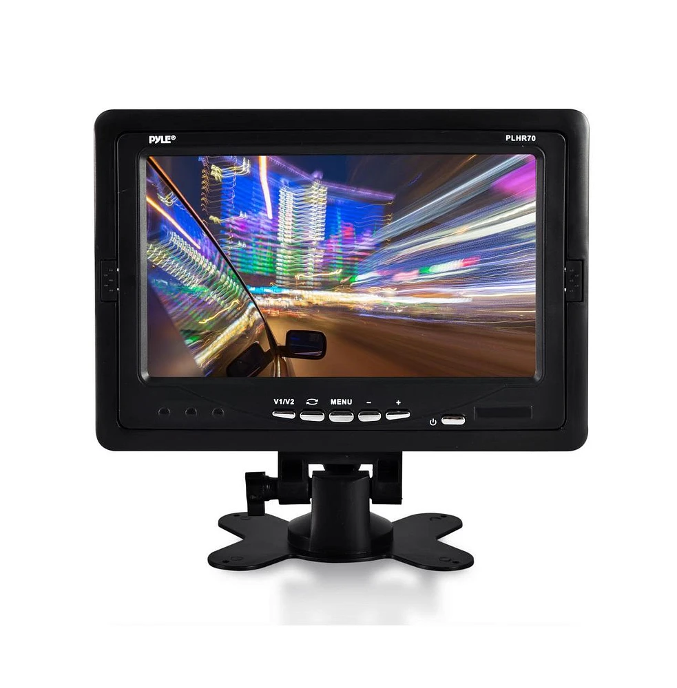 Pyle 7'' Car Video Monitor Display Screen, Dual Rca Inputs, 16:9 Widescreen