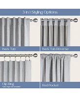 Chenille Blackout Back Tab Curtains Pair