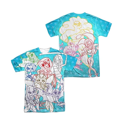 Dc Superhero Girls Mens Comics Justice Gang (Front/Back Print) Short Sleeve Adult Poly Crew Tee / T-Shirt