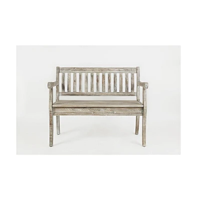 Jofran Artisan's Craft 42" Rustic Farmhouse Distressed Solid Wood Storage Bench
