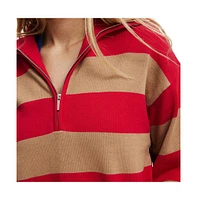 Cotton On Women's Preppy Half Zip Sweater