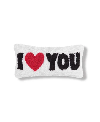 C&F Home 6" x 12" Valentine's Day "I Heart You" Small/Petite Hooked White Accent Throw Pillow