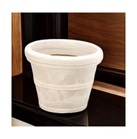 Slickblue Round Planter with Weathered Stone Finish in Durable Poly Resin