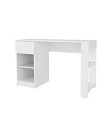 Fm Furniture Sun City Computer Desk with a Drawer and Open Storage