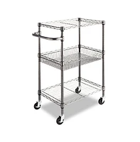 Slickblue 3-Tier Metal Kitchen Cart / Utility Cart with Adjustable Shelves and Casters