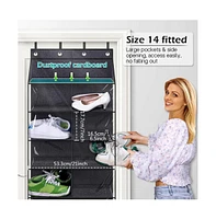 gaomon Over The Door Shoe Organizer, Oxford Fabric Hanging Shoe Rack With 20 Large Pockets & 4 Metal Hook, 10 Layers Clear Shoe Holder For Closet Door