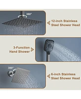 Casainc Rainfall Symphony 3-Function Dual Shower Head Thermostatic System with 3 Sprays Handheld