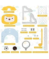 Kuyotq 3-in-1 Adjustable Kids Basketball Hoop Sports Set