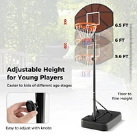Kuyotq Basketball Hoop 5.6-6.5 Ft Height Adjustable for Kids with Shatterproof Backboard