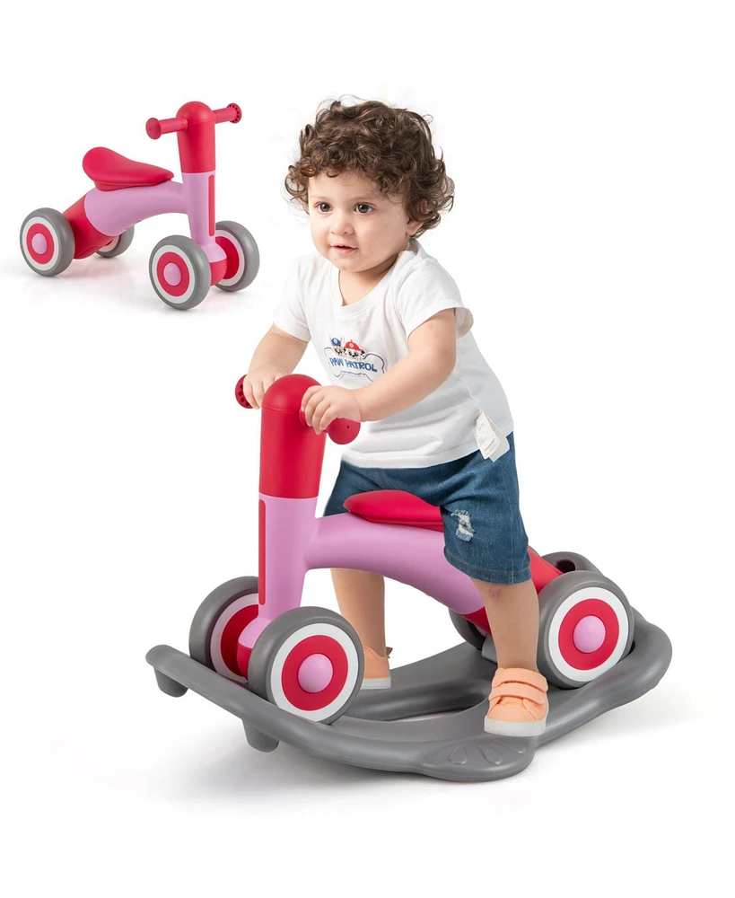 Kuyotq 3 in 1 Rocking Horse with Detachable Balance Board and Seat