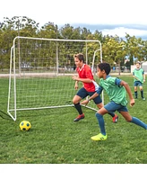 Kuyotq Soccer Goal for Backyard with Heavy Duty Frame and Ground Stakes