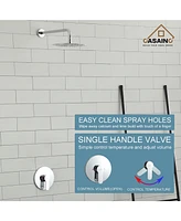 Casainc 10" Shower Faucet Set Rainfall Combo Kit with Valve