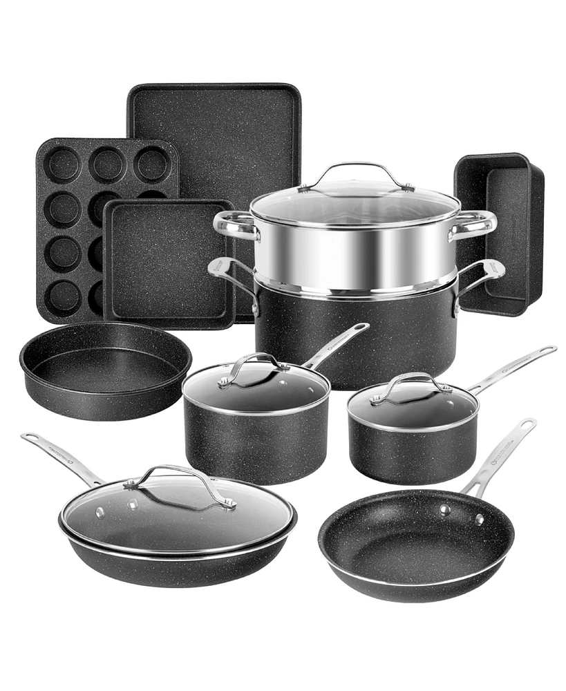 Granitestone 15-Piece Ultra-Durable Non-Stick Diamond Infused Cookware and Bakeware Set