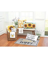 C&F Home 18" x 18" Sunflower & Bee Hooked Pillow