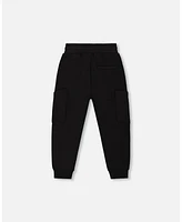 Deux par Big Boys French Terry Sweatpants With Side Pockets Black