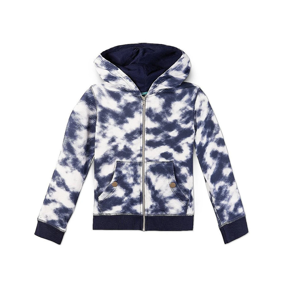 Mightly Kids' Organic Cotton Print Lightweight Zip-Up Pocket Hoodie