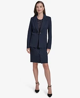 Halston Women's Scuba-Crepe Barbell Peak-Lapel Blazer