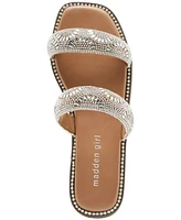 Madden Girl Partly Rhinestone Two-Band Slide Sandals