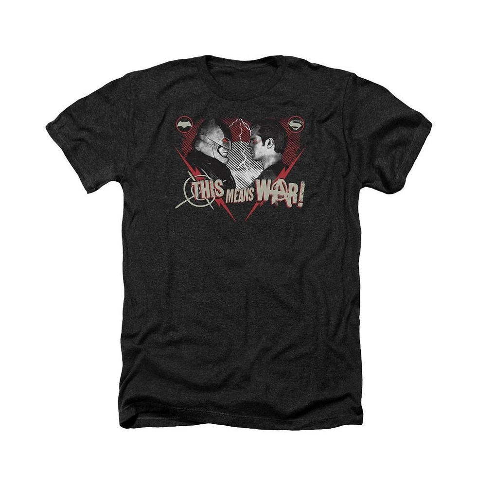 Batman V Superman Men's This Means War Adult Heather Tee / T-Shirt