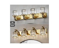 gaomon Modern Crystal Bathroom Vanity Lights Gold Bathroom Light Fixtures Crystal Vanity Shower Lights Over Mirror