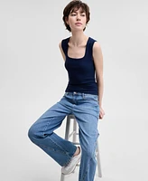 And Now This Women's Ribbed Seamless Square-Neck Tank Top, Created for Macy's