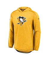 Fanatics Men's Gold Pittsburgh Penguins Authentic Pro Rink Lightweight Pullover Hoodie