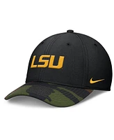 Nike Men's Black/Camo Lsu Tigers 2024 Military Appreciation Rise Swoosh Performance Flex Hat