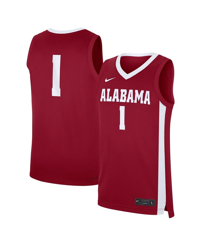 Nike Men's 1 Crimson Alabama Tide Road Replica Jersey