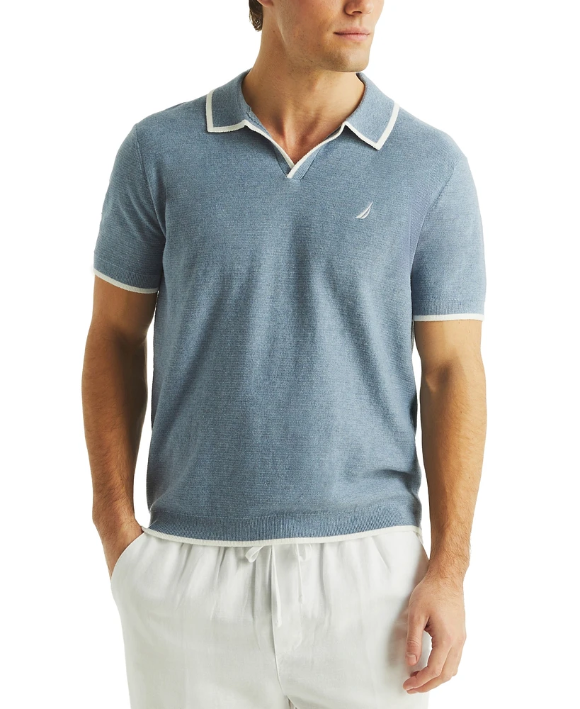 Nautica Men's Textured Sweater Polo Shirt